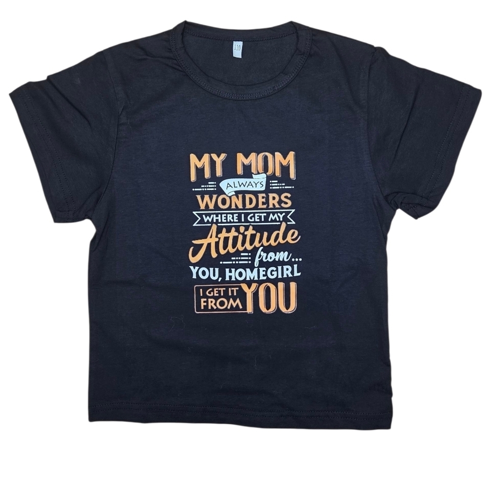 Kids Black Graphic T-Shirt, Size 4/5